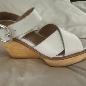 Rag and Bone cream, ankle strap, wedge heals size 39.